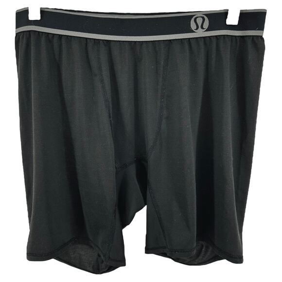 Lululemon Game On Boxer Brief 7.5" Sweat Wicking Stretch Athletic Black Large - Picture 2 of 4